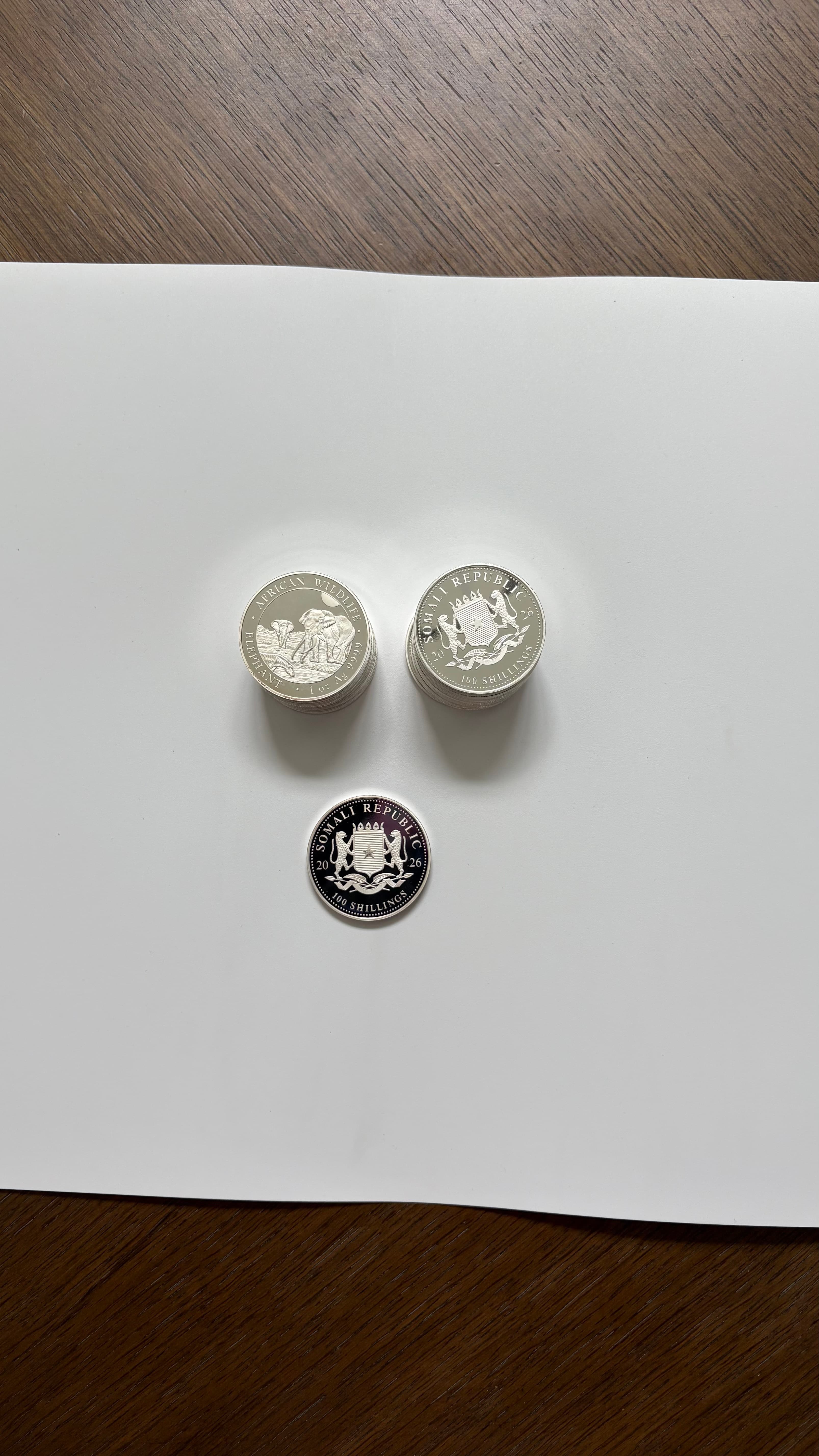 2026, 1 Oz, Moneda Elefante Africano de Somalia
